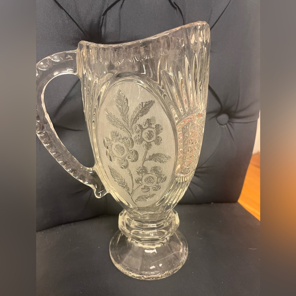 Vintage Zajecar Pitcher, Crystal, Collectable Glass, Bar Cart Accessory